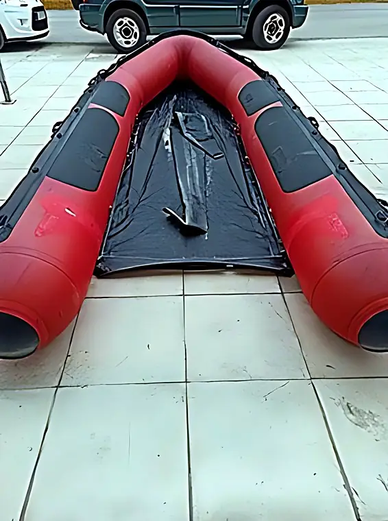 Transom bonding on a Mercury conventional inflatable, before