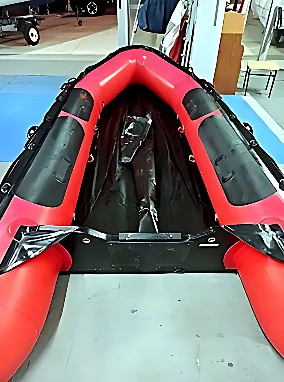 Transom bonding on a Mercury conventional inflatable, after