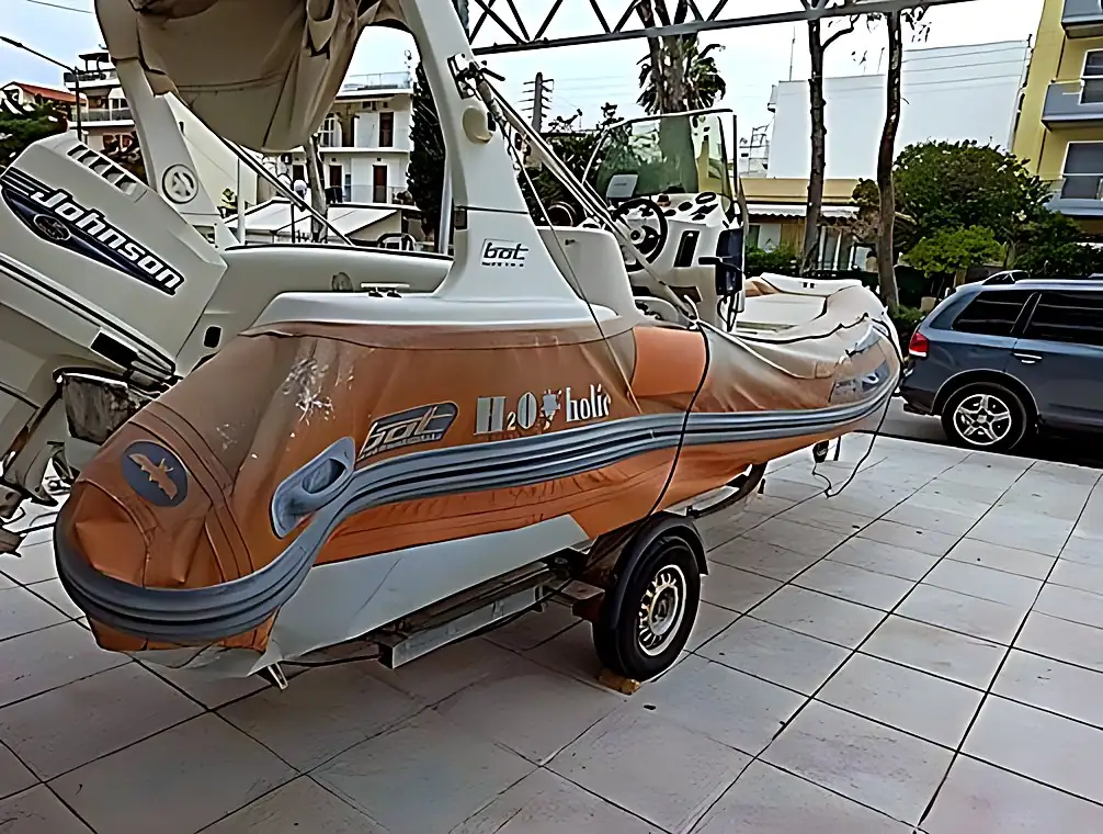 Tube replacement on a Bat inflatable boat, before