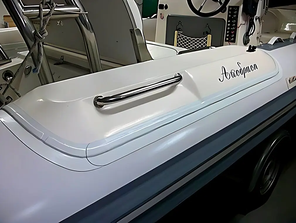 Bonding internal tapes on an Oceanic inflatable boat, after