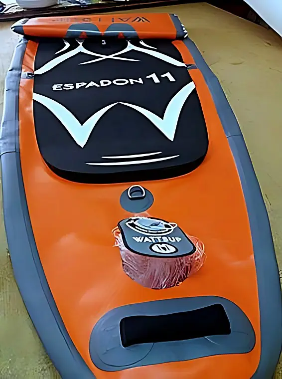 Valve bonding on an inflatable SUP board, before