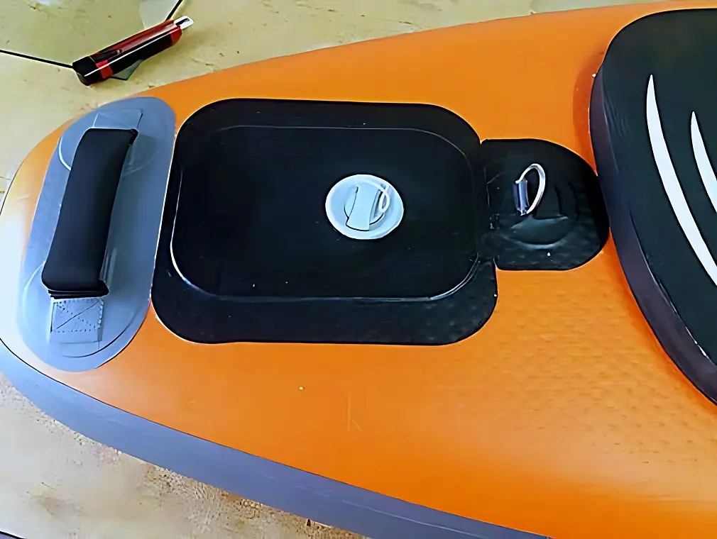 Valve bonding on an inflatable SUP board, after
