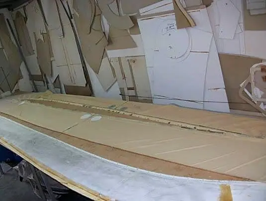 Tube replacement on a Novurania 6.20m inflatable boat, before