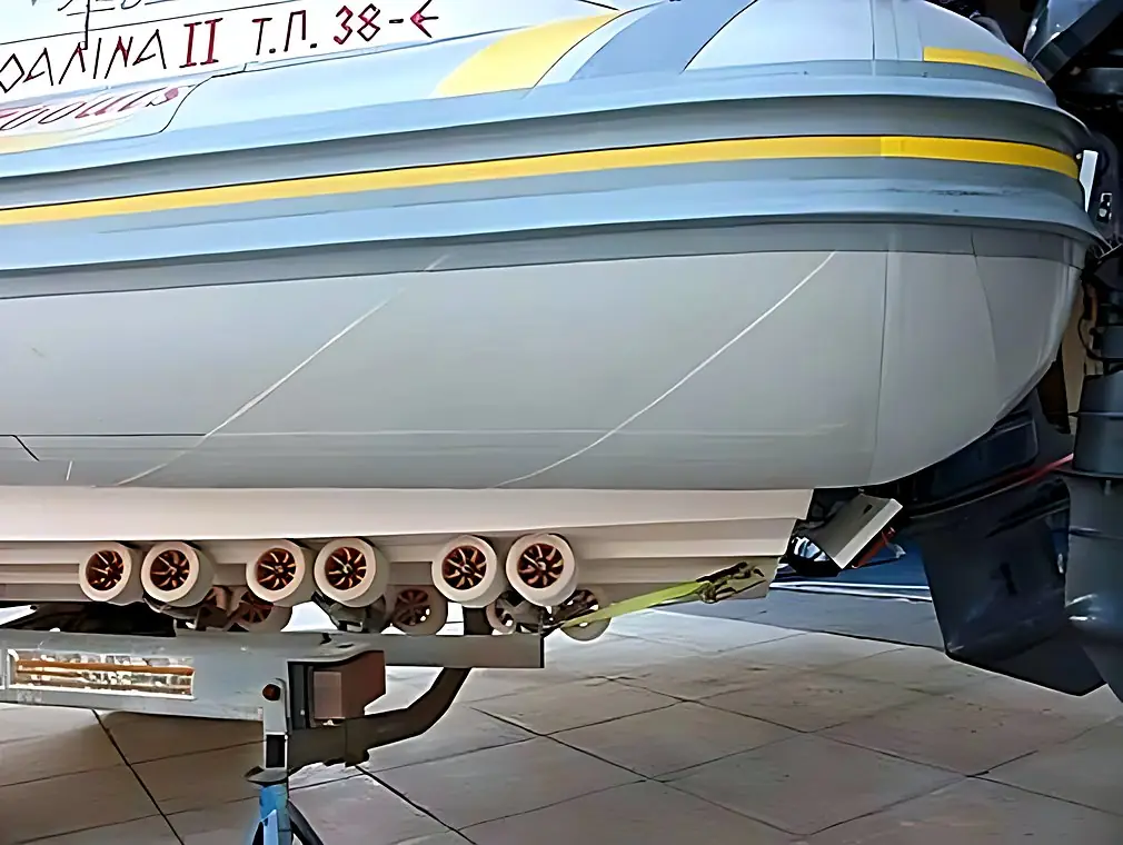 Tube repair on a Wave inflatable boat, after