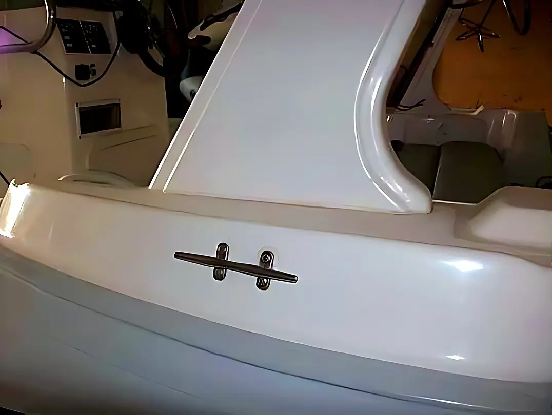 Converting a fixed roll bar to adjustable on a Plefsi 4.95 inflatable boat, before